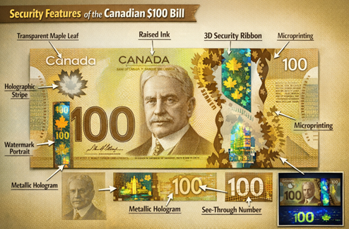 security features of canadian dollars bills